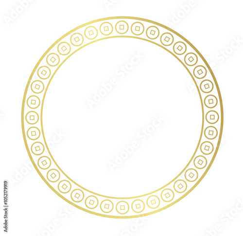 traditional golden chinese frame ornament vector. border asian new year festival element background