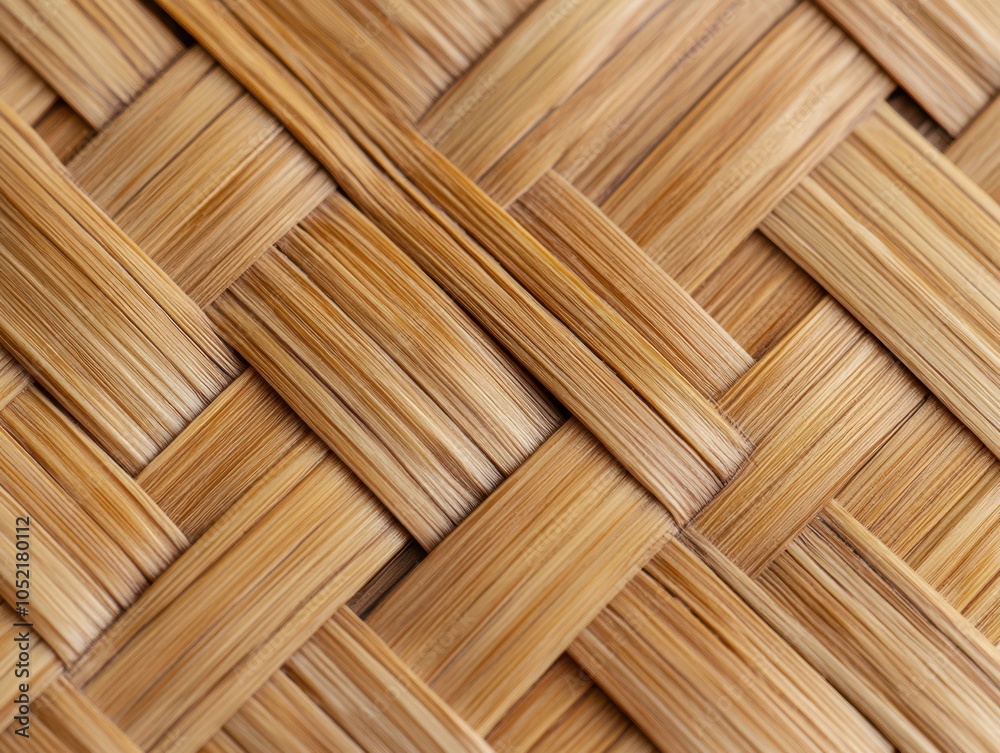 Detailed close-up of a woven bamboo texture showcasing intricate patterns and natural colors for decorative use. Detailed close-up of a woven bamboo texture showcasing intricate patterns and natural colors for decorative use.