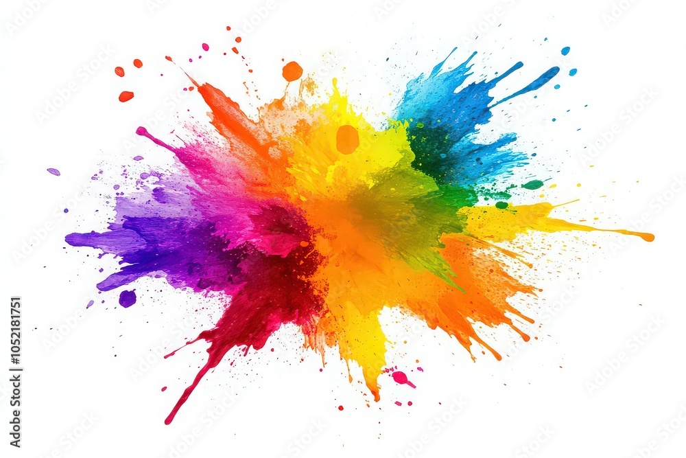 Colorful paint splashes on white background Colorful paint splashes on white background