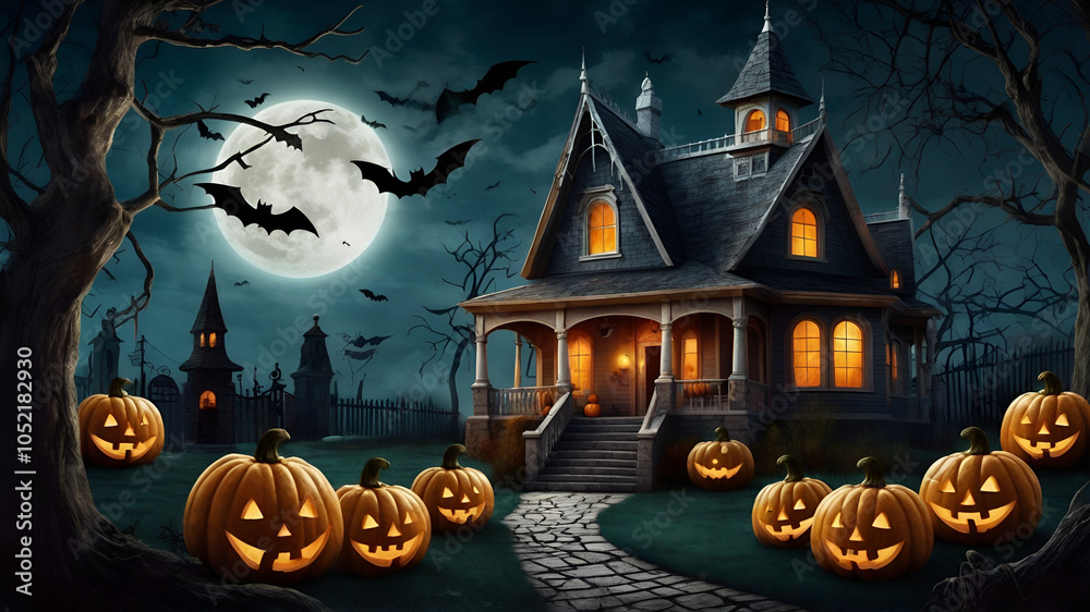 Fototapeta premium Celebrate Halloween with a mix of mystery