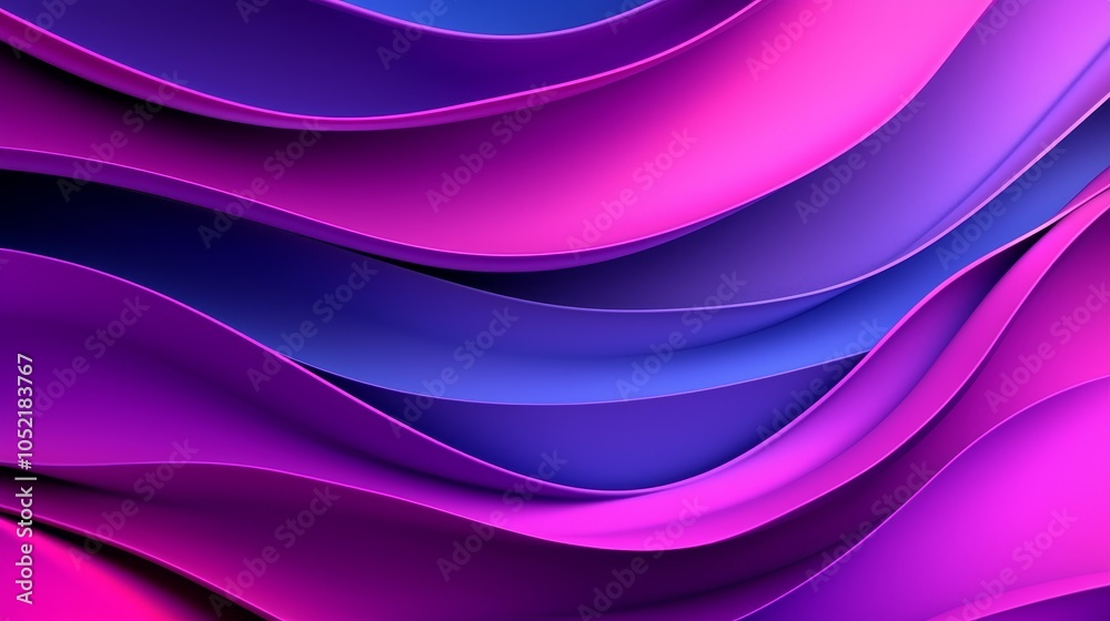 Fototapeta premium Vibrant waves of color a stunning abstract composition with flowing curves in shades of pink and purple for creative inspiration