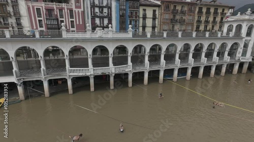 Aerial video over Tolosa Spain on a sunny day