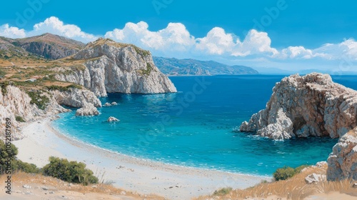 Secluded Coastal Cove with Turquoise Waters and Cliffs