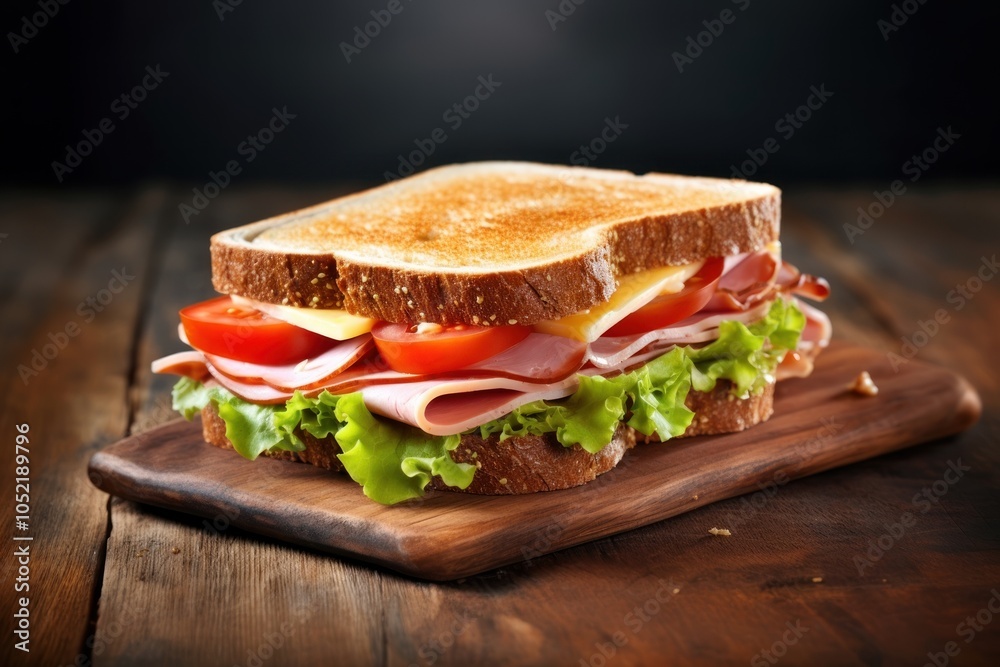 Obraz premium Sandwich tomato cheese bread.