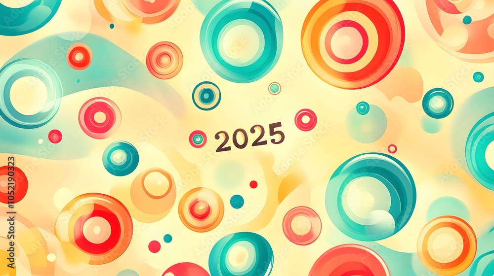 A creative background for the year 2025, full of colors, perfect for making cards for any occasion. A creative background for the year 2025, full of colors, perfect for making cards for any occasion.