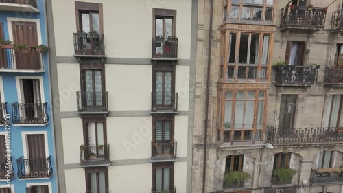 Aerial video over Tolosa Spain on a sunny day