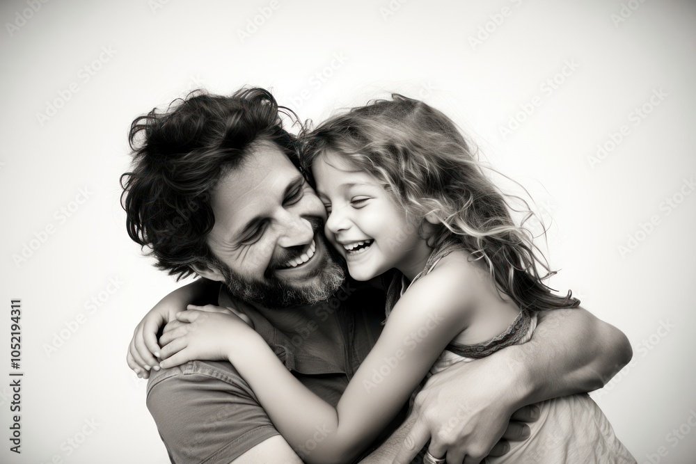 Fototapeta premium Hugging laughing portrait family.
