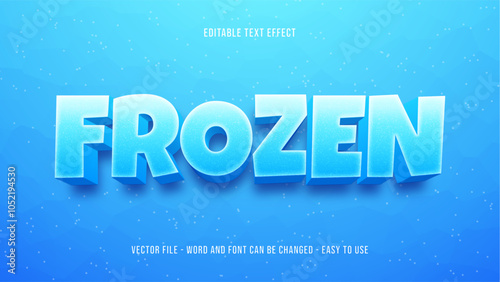 Frozen winter 3D editable text effect