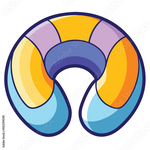 Colorful Neck pillow icon design.