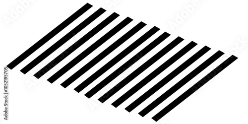 Perspective line black. cross walk, black on white