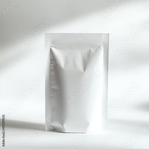 Minimalistic white packaging on a light background, ideal for product branding.