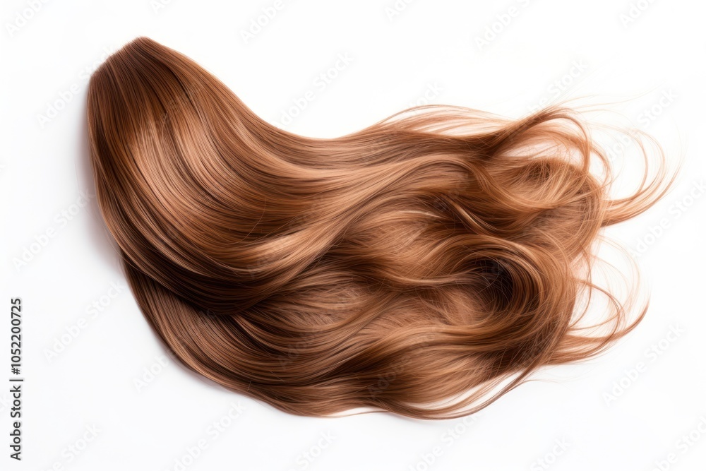 Naklejka premium Brown hair white background hairstyle.