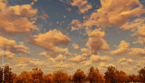 red autumn sky, generative ai	
