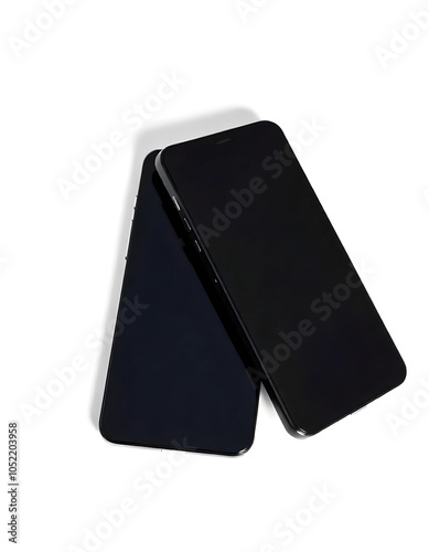 a black Phone case mockup with a white background.