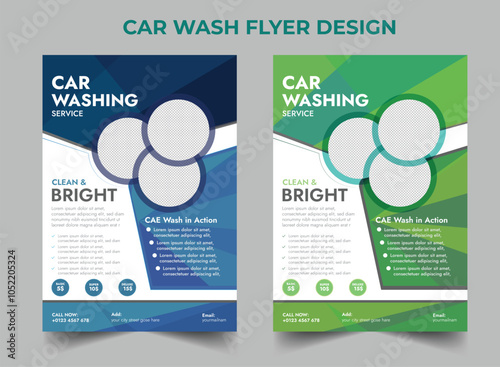 Car Detailing, Auto Detailing Flyer, Car Wash Poster | Abstract Design Car Wash Flyer | Contemporary Car Wash Flyer