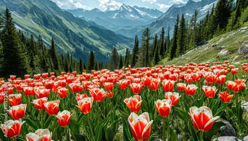 people tourists. Tulip Field Canada Vancouver 05.26.2024