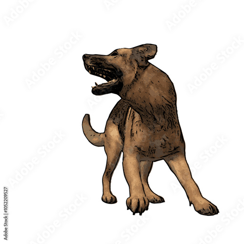 German Shepard dog animal vector ilustration isolated design on white background 