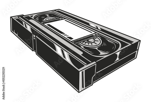 Vintage VHS cassette stored on a shelf