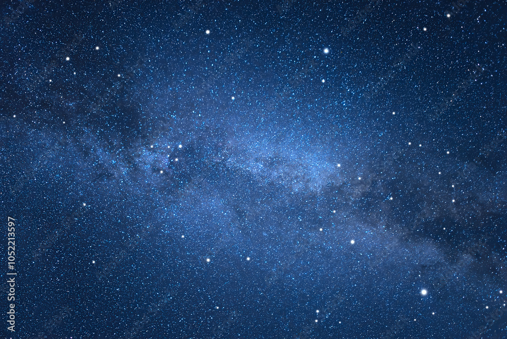 Starry sky. Night scape with beautiful starry sky