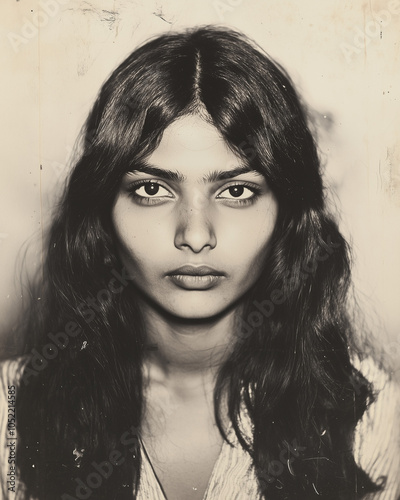Vintage photograph of a young Indian woman
