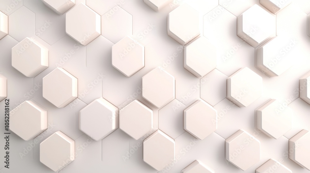 Fototapeta premium Stylish hexagonal wall design modern aesthetic for interior spaces with a minimalistic touch