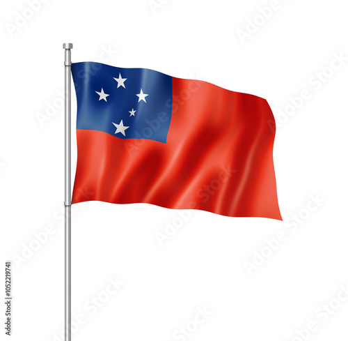 Samoa flag isolated on white Free Download Samoa flag isolated on white - GFXLoad