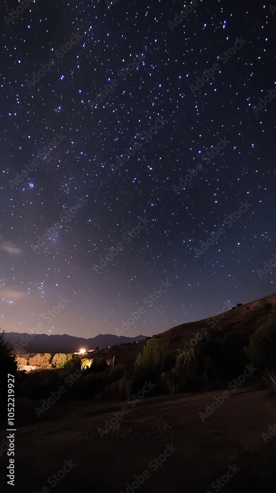 Starry Night Landscape: A Breathtaking View of the Milky Way Starry Night Landscape: A Breathtaking View of the Milky Way