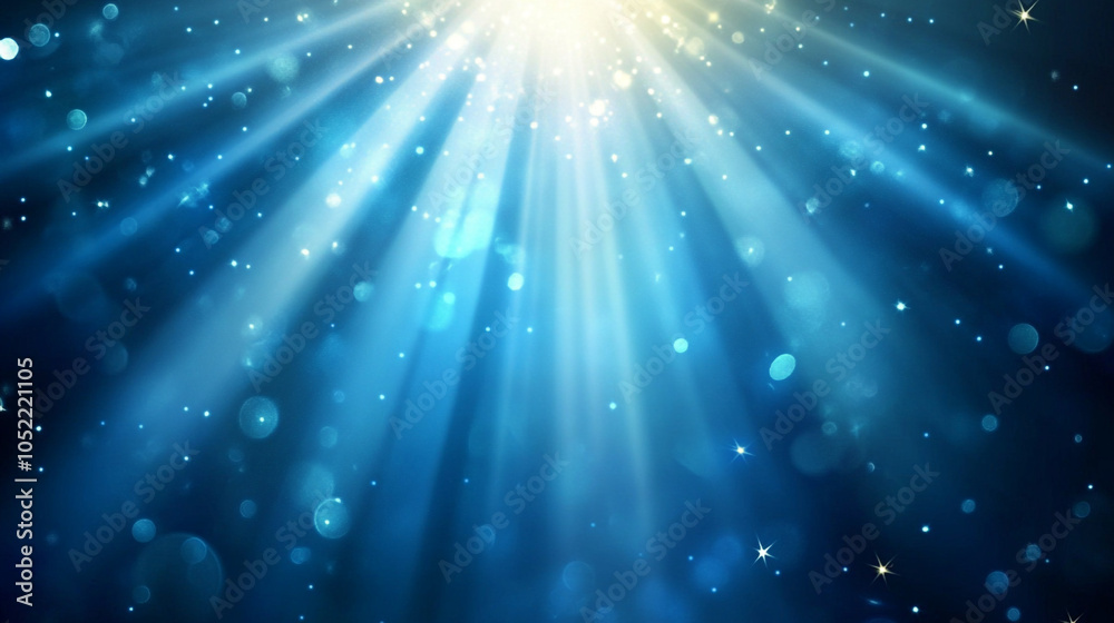 blue sun burst background, Radiant Burst of Light in a Night Sky with Glimmering Stars and Sparkling Snowflakes. blue sun burst background, Radiant Burst of Light in a Night Sky with Glimmering Stars and Sparkling Snowflakes.