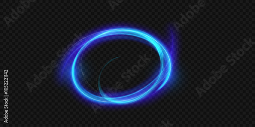 A vibrant blue energy ring effect with glowing edges, perfect for futuristic and sci-fi designs. The circular, swirling motion creates a sense of movement and dynamic energy