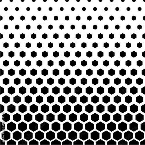 Hexagon halftone background vector image,abstract and seamless hexagon pattern on white background