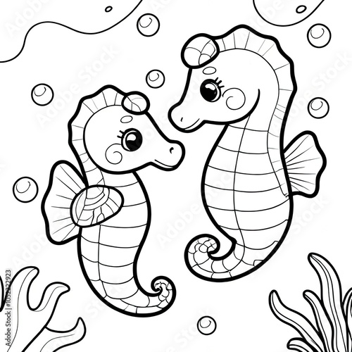 Fun marine animal character design for children's educational materials photo