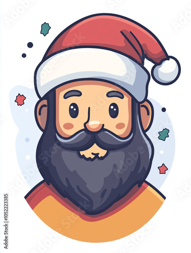vector illustration of a man with a beard in a minimalist style