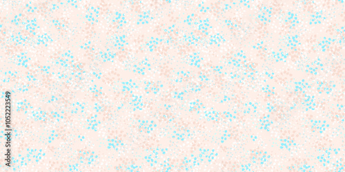 Hand drawn spotted seamless pattern. Vector texture ornament with abstract shape, dots, spots, drops snowflakes on a pastel background.