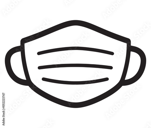 Dust mask vector line icon design. Surgical mask or medical mask isolated. Face mask icon