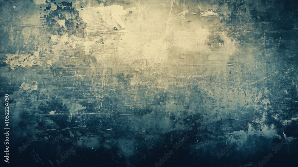 Obraz premium Vintage grunge background texture featuring dark gray and blue tones creates an eerie atmosphere, ideal for design projects or enhancing illustrations with a unique vintage vibe, adding depth and char