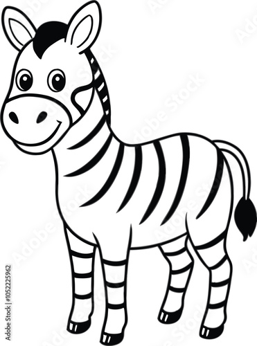 Black And White Cartoon Zebra Illustration