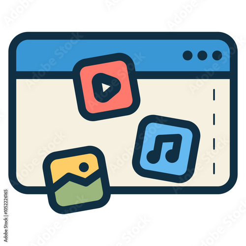 website multimedia content icon