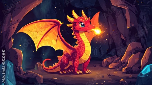 Red Dragon in a Cave