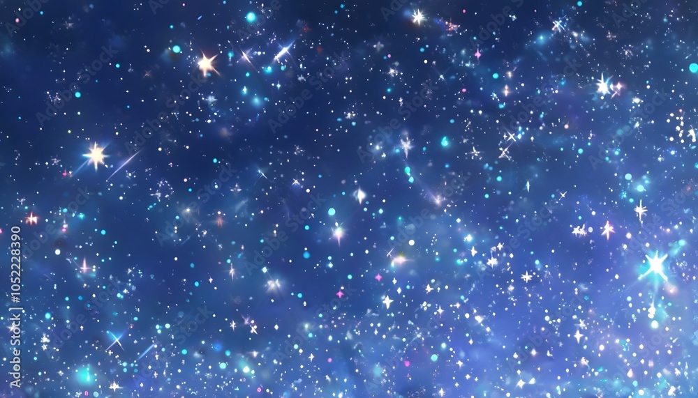Obraz premium Shimmering Stars on Deep Blue Night Sky