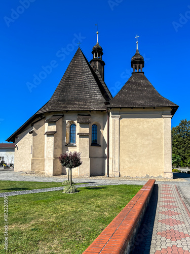 The old church of St. Joseph from the early 14th century in Sadow near Lubliniec in Poland