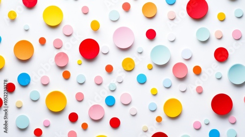 Colorful pattern of circles on a white background - a vibrant exploration of abstract design elements for creative projects