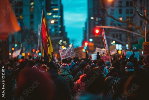 Vibrant Protest in Urban Setting