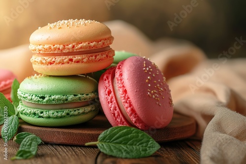 French colorful macaroons