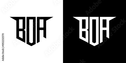 BOA letter logo design with white background in illustrator, vector logo modern alphabet font overlap style, calligraphy designs for logo, Poster, Invitation, etc.