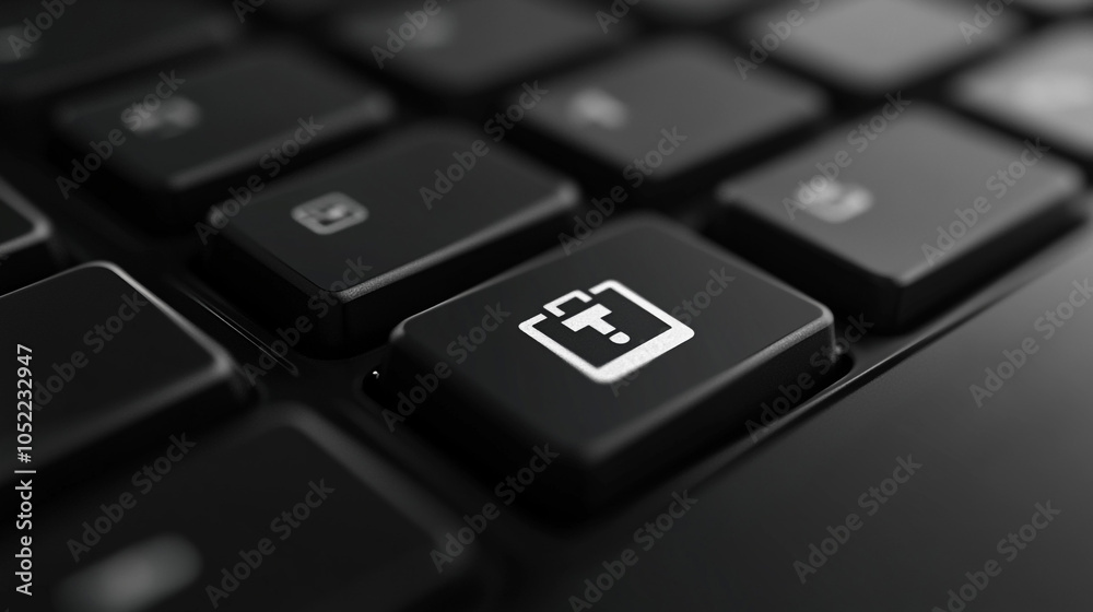 Black Computer Keyboard with Question Mark in Folder Icon Key Black Computer Keyboard with Question Mark in Folder Icon Key