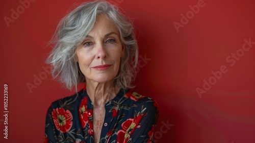 Portrait of a Confident Woman with Grey Hair