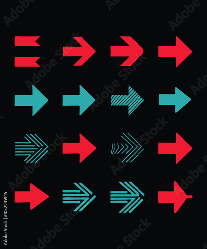 Arrow icon. Mega set of vector arrows.Collection of different arrow signs.