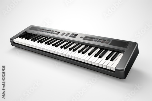 Keyboard piano electronic keyboard white background.