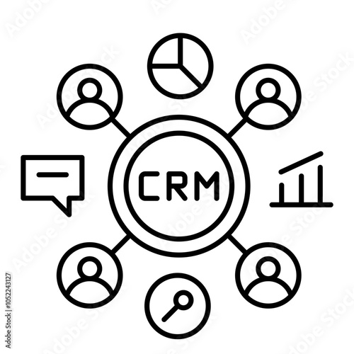 Customer Relation Management Icon, Bussines Icon