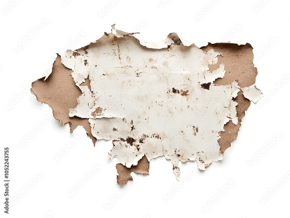 A textured piece of peeling paint revealing a layered surface beneath. A textured piece of peeling paint revealing a layered surface beneath.